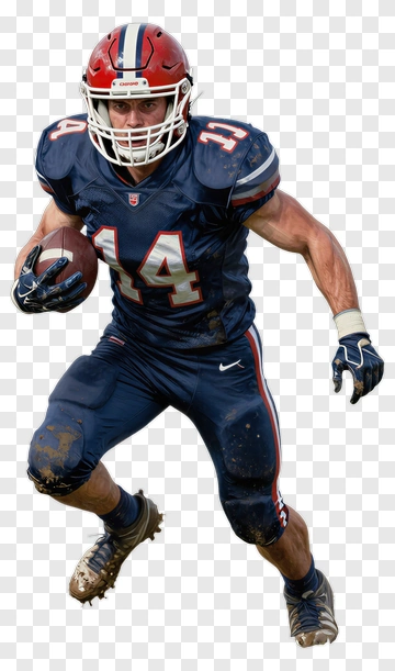 American Football Player Running With Ball PNG