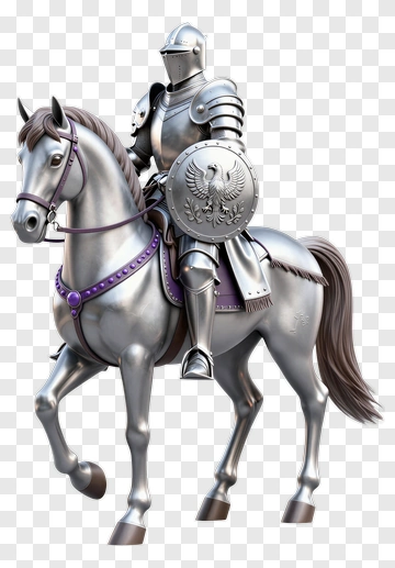 Knight On Horse With Shield PNG