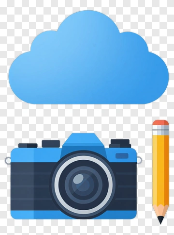 Camera Cloud Pencil Illustration PNG