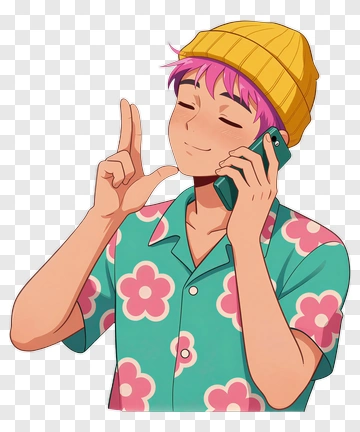 Young Man Talking On Phone PNG