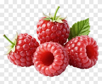 Fresh Raspberries With Leaf PNG