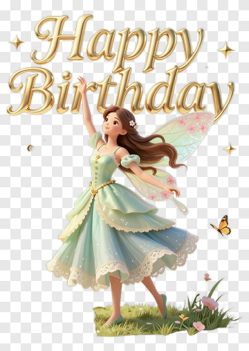 Birthday Fairy With Butterflies PNG