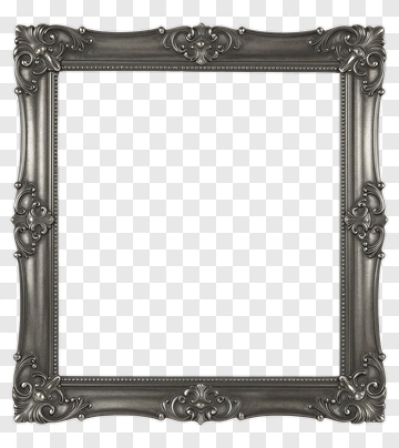 Antique Silver Mirror Frame PNG