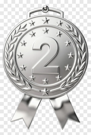 Silver Medal For Second Place PNG