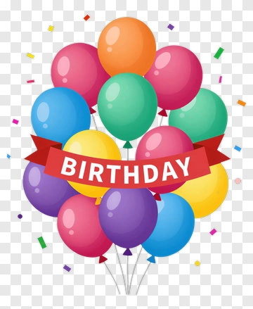 Birthday Balloons With Confetti PNG
