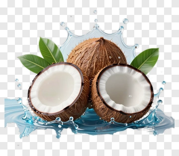 Fresh Coconut In Water Splash PNG
