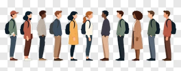 People In A Queue Line PNG