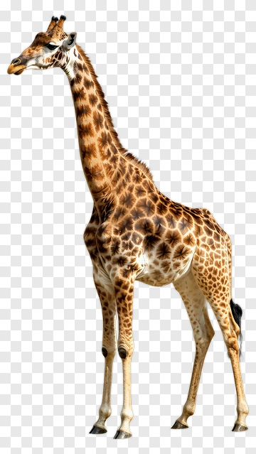 Giraffe Standing Profile PNG