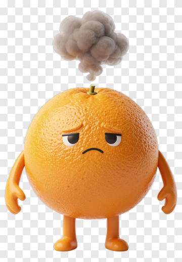 Angry Orange Character PNG