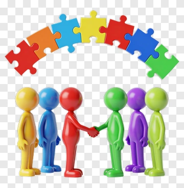 People Handshake Under Puzzle Pieces PNG