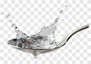 Water Splash On Silver Spoon PNG