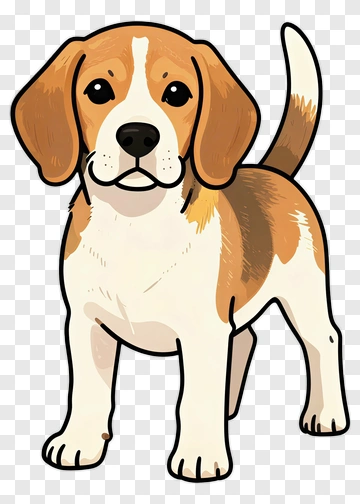 Beagle Puppy Cartoon Illustration PNG