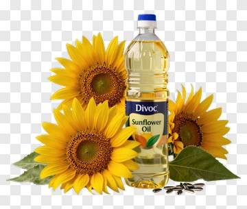 Sunflower Oil With Sunflowers PNG