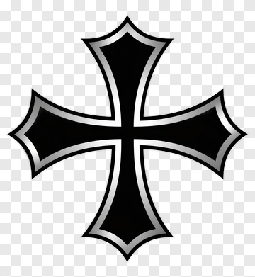 Black And Silver Cross PNG