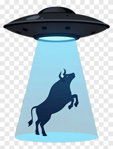 UFO Examining Bull PNG