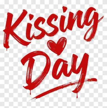 Kissing Day Handwritten Text PNG