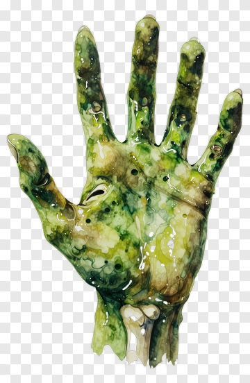 Watercolor Zombie Hand PNG