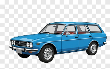 Classic Blue Station Wagon Car PNG