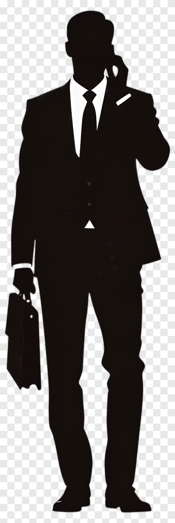 Silhouette Of A Businessman On Phone PNG