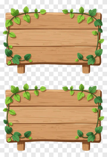 Wooden Sign With Ivy Vine PNG