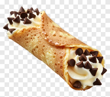 Crepe Roll With Cream And Chocolate Chips PNG