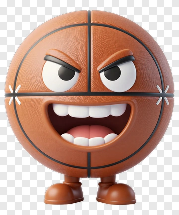 Angry Cartoon Basketball Character PNG