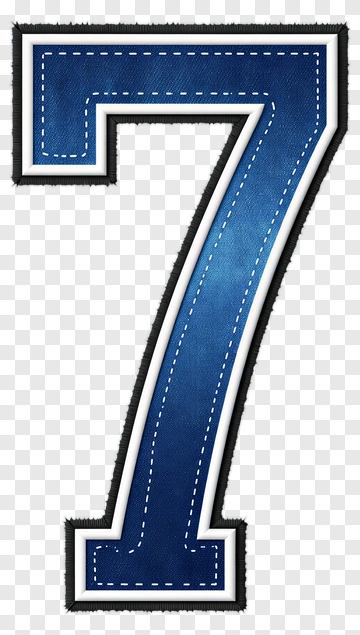 Number Seven Denim Patch PNG