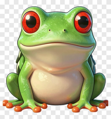 Adorable Green Frog PNG