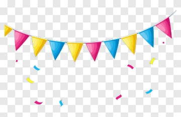 Colorful Party Banner With Confetti PNG
