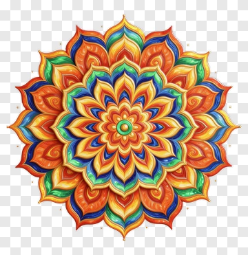 Colorful Hand Drawn Mandala PNG