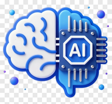 Brain And AI Chip Fusion PNG