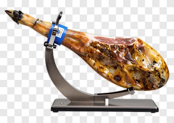 Cured Iberian Ham On Display Stand PNG
