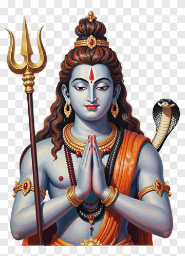 Shiva With Trishul And Cobra PNG