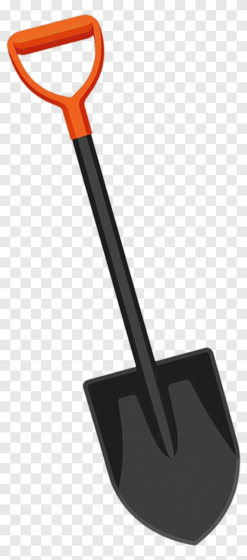 Orange And Black Shovel PNG