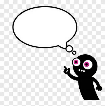 Black Character With Thought Bubble PNG
