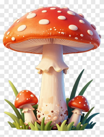 Fly Agaric Mushrooms In Grass PNG
