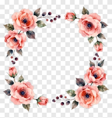 Pink Flower Frame PNG
