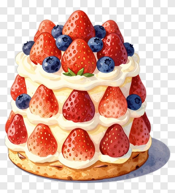 Strawberry And Blueberry Cake PNG
