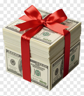 Stack Of Hundred Dollar Bills Tied With Red Ribbon PNG
