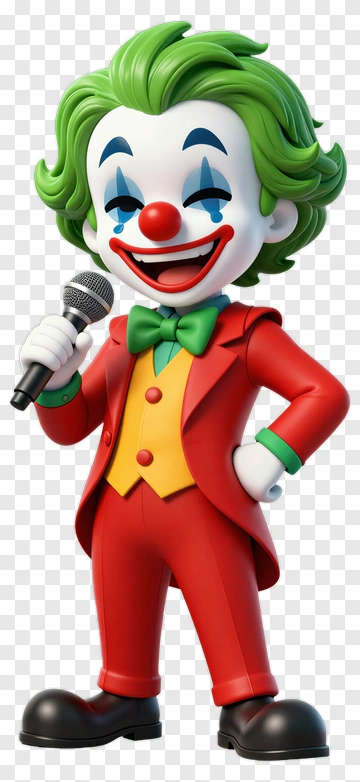 Clown Character Holding Microphone PNG