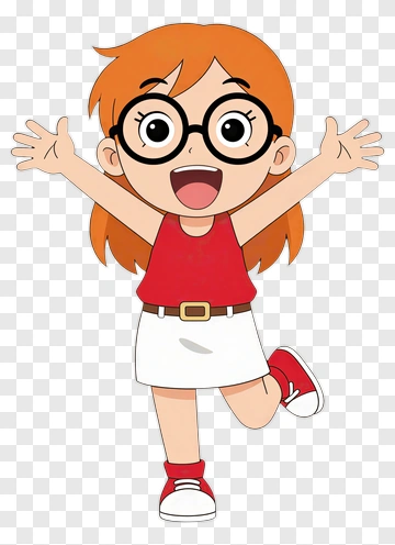 Happy Girl With Glasses PNG