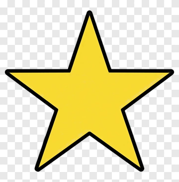 Yellow Star With Black Outline PNG