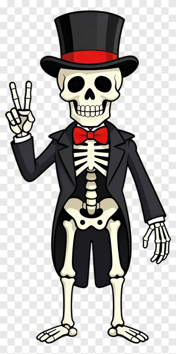 Skeleton In Formal Attire PNG