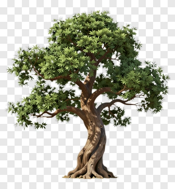 Cartoon Tree With Dense Canopy PNG