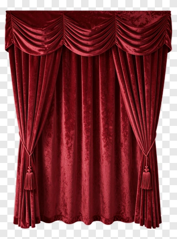 Red Velvet Curtain With Tassels PNG