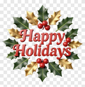 Happy Holidays Wreath PNG