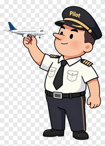 Pilot Holding Airplane PNG