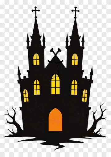 Haunted Castle With Spires And Windows PNG