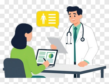 Doctor And Patient During Consultation PNG