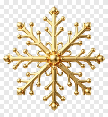 Golden Snowflake Ornament PNG